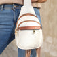 White Casual Multi Zipped Street Sling Bag