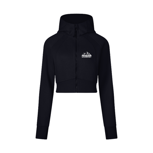 Mountain Range *Slim Fit* Cropped Zip-Through Hoodie - The Legendary Apparels Brand