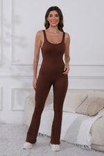 Load image into Gallery viewer, Scoop Neck Wide Strap Active Jumpsuit
