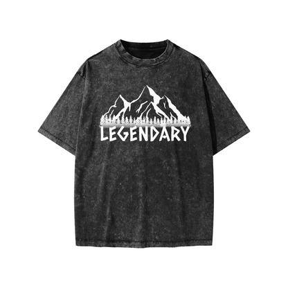Kids Snow Washed Mountain Range T-shirt - The Legendary Apparels Brand