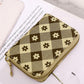 Checkered Flower Leather Wallet - The Legendary Apparels Brand