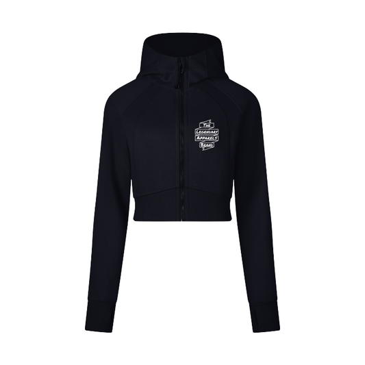 Legendary Logo *Slim Fit* Cropped Zip-Through Hoodie - The Legendary Apparels Brand