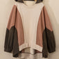 Brown Plus Size Exposed Seam Patchwork Sweatshirt