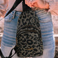 Leopard Print Leather Sling Bag - The Legendary Apparels Brand