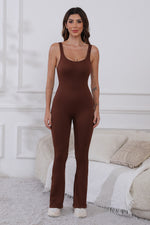 Load image into Gallery viewer, Scoop Neck Wide Strap Active Jumpsuit
