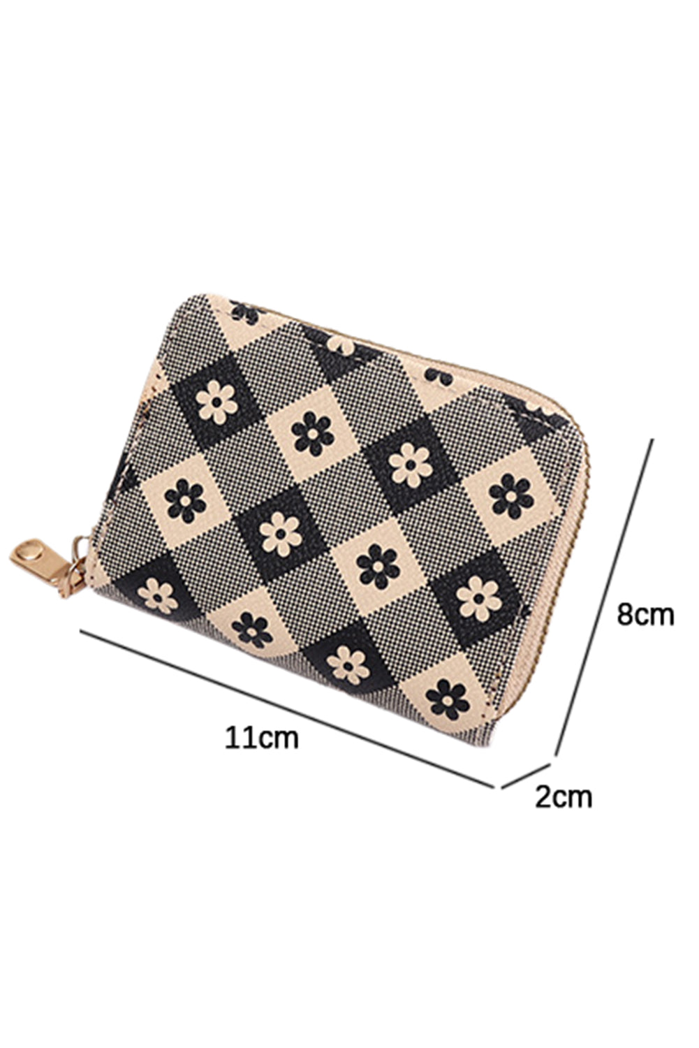 Checkered Flower Leather Wallet - The Legendary Apparels Brand