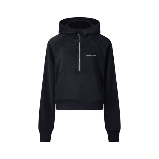 Regular Legendary Cropped Half-Zip Hoodie - The Legendary Apparels Brand