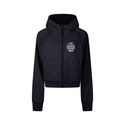 Legendary Logo Cropped Zip-Through Hoodie - The Legendary Apparels Brand