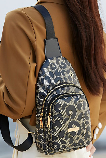 Leopard Print Leather Sling Bag - The Legendary Apparels Brand