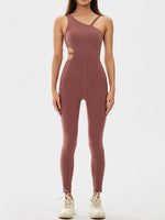 Load image into Gallery viewer, Cutout Asymmetrical Neck Active Jumpsuit
