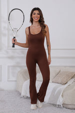 Load image into Gallery viewer, Scoop Neck Wide Strap Active Jumpsuit
