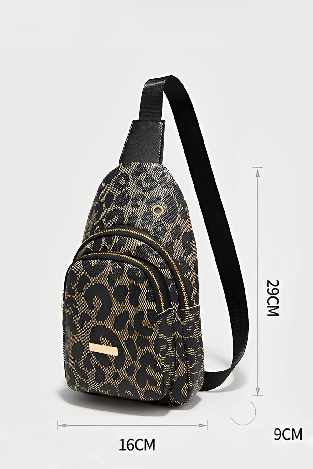 Leopard Print Leather Sling Bag - The Legendary Apparels Brand