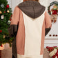 Brown Plus Size Exposed Seam Patchwork Sweatshirt