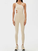 Load image into Gallery viewer, Cutout Asymmetrical Neck Active Jumpsuit
