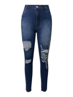 Load image into Gallery viewer, Distressed Skinny Jeans with Pockets
