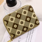 Checkered Flower Leather Wallet - The Legendary Apparels Brand